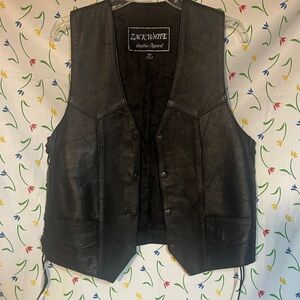 Zack White Black Leather Vest size 40